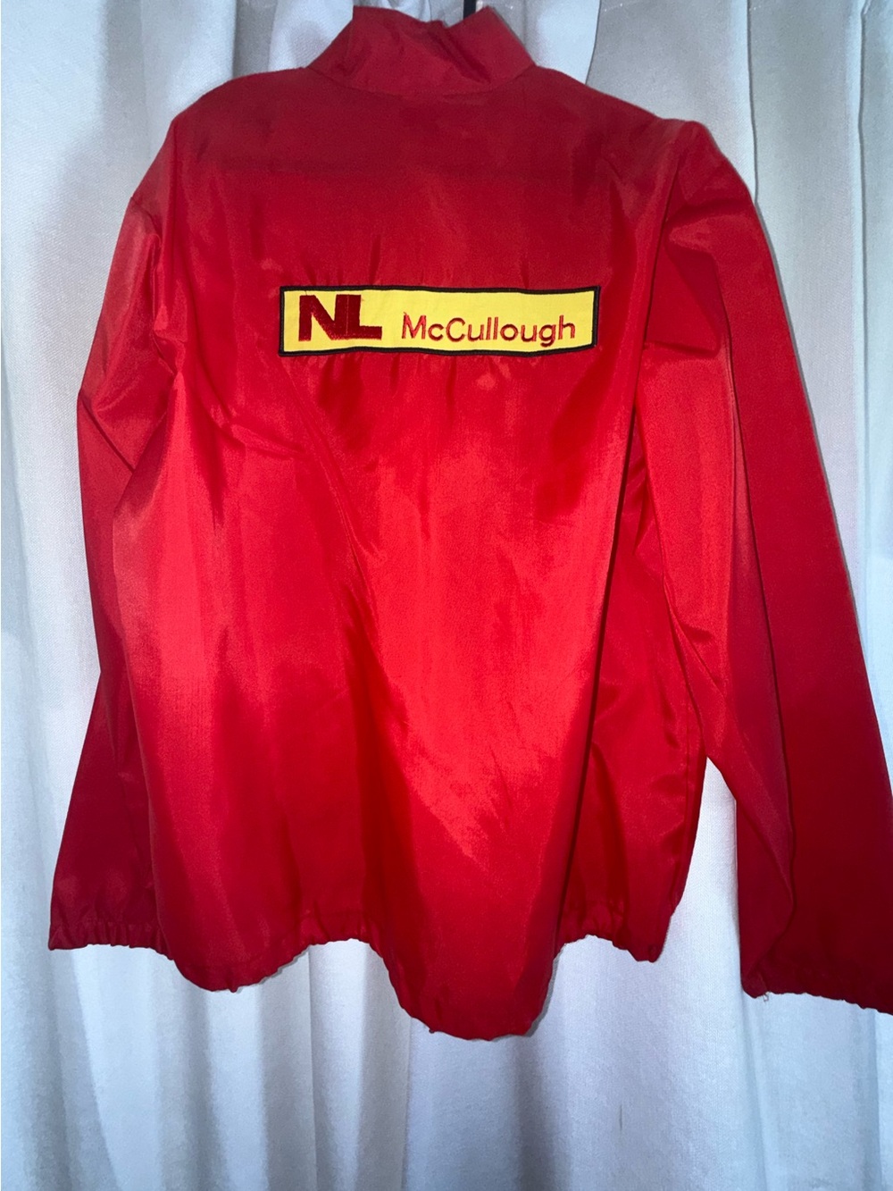 McCullough Red Windbreaker Jacket with Logo Patch